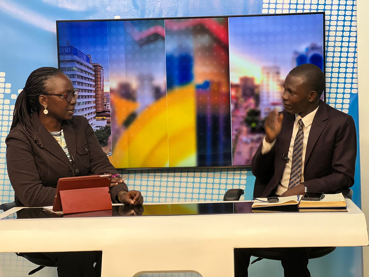 Our team leader at a TV show to create awareness